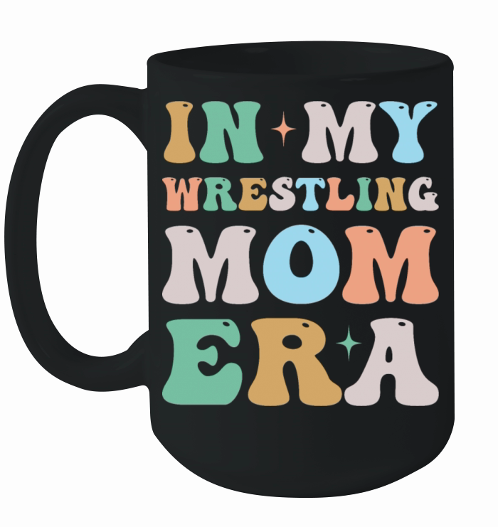 In My Wrestling Mom Era Groovy Retro Ceramic Mug
