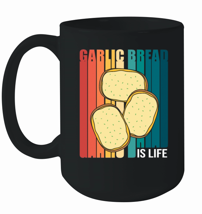 Retro Colorful Foodie Garlic Bread Ceramic Mug