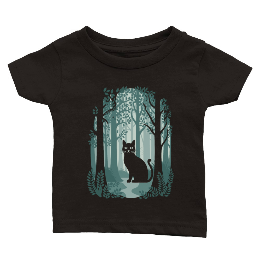 Cottagecore enchanting Forest Cat Classic Baby Crewneck T-shirt