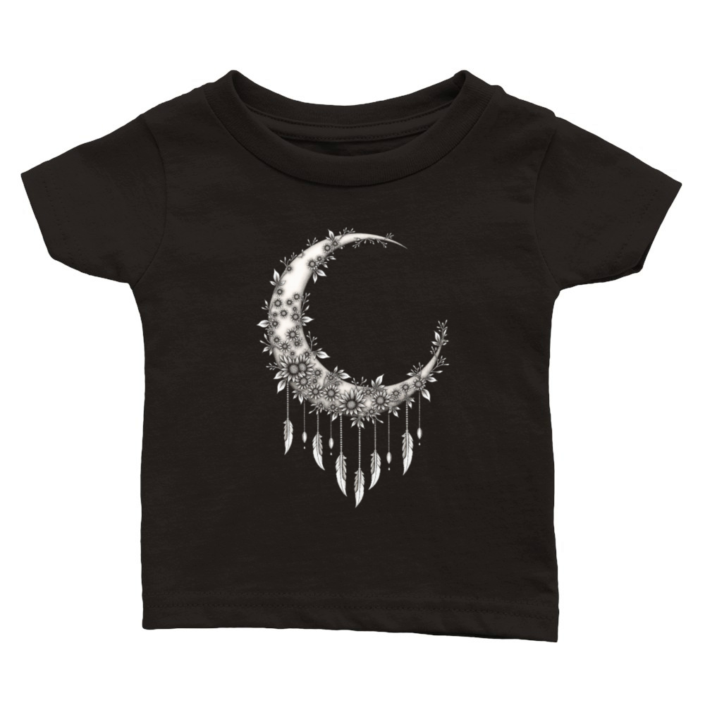 Flower Moon Decor Design Classic Baby Crewneck T-shirt