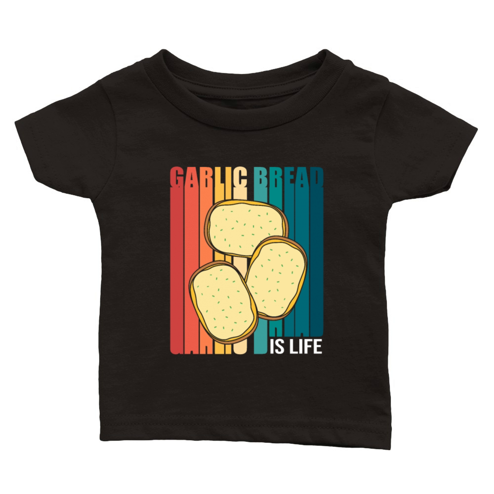 Retro Colorful Foodie Garlic Bread Classic Baby Crewneck T-shirt