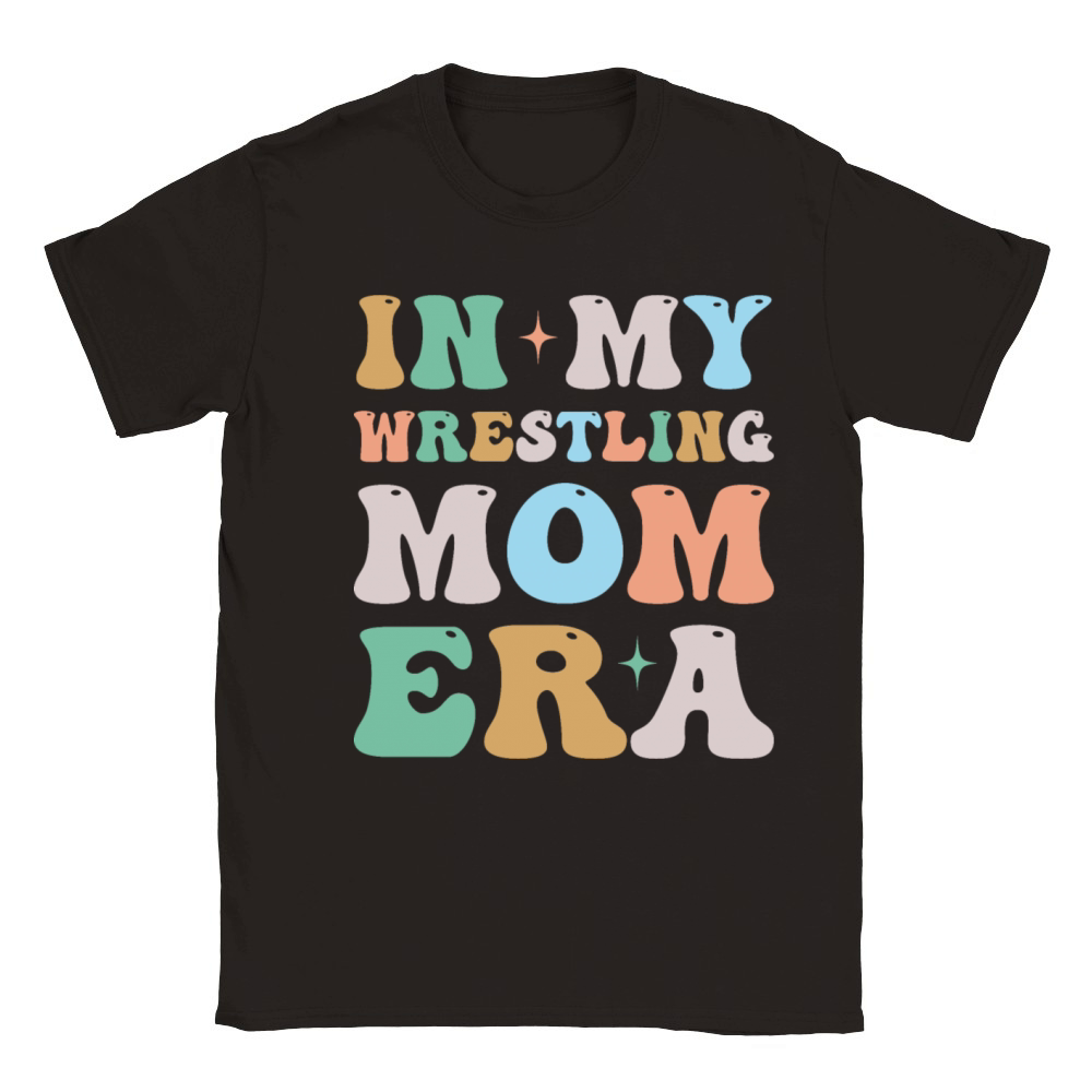 In My Wrestling Mom Era Groovy Retro Classic Kids Crewneck T-shirt