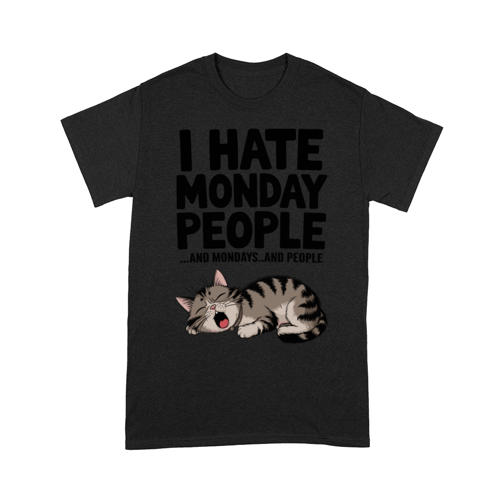 Funny Lazy Cat Hates Mondays People Humor Comfort T-shirt