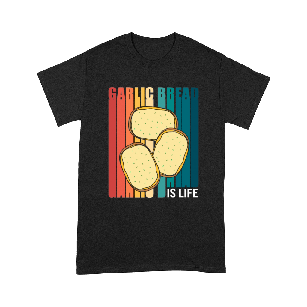 Retro Colorful Foodie Garlic Bread Comfort T-shirt