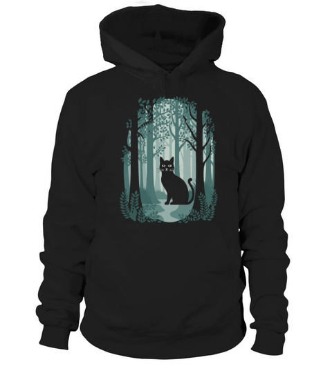 Cottagecore enchanting Forest Cat Hoodie Unisex