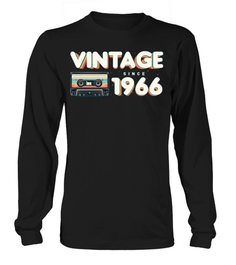 Vintage 1966 Retro Vintage Nostalgic Birthday Long sleeved Unisex