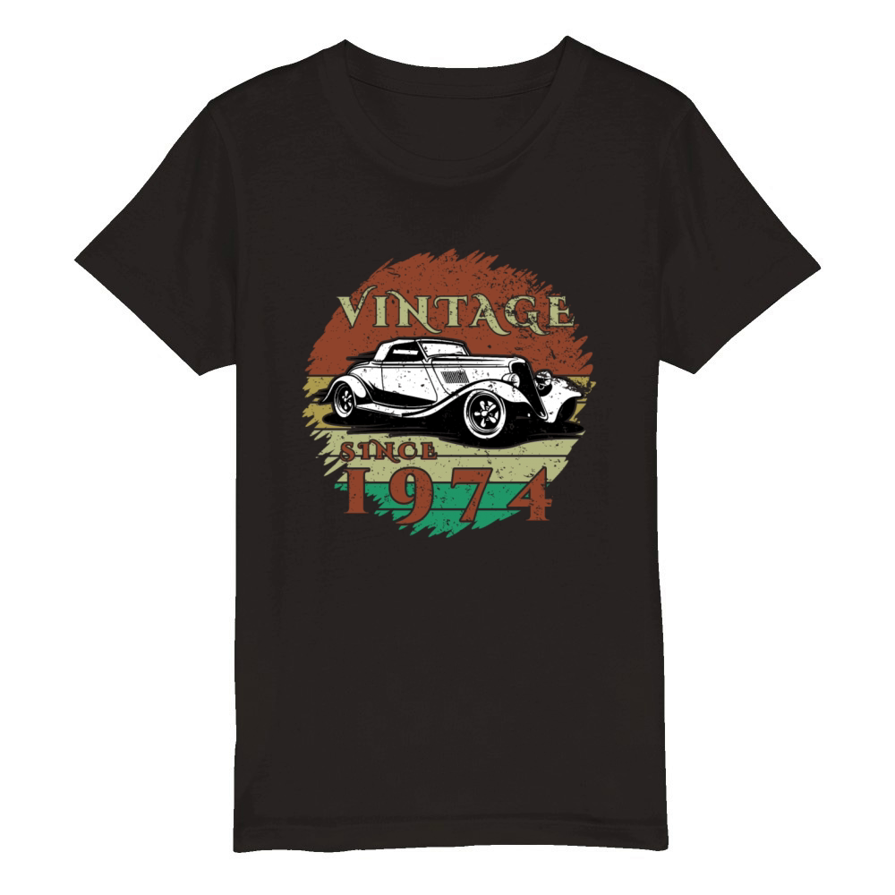 50th birthday Classic Car - Vintage since 1974 Organic Kids Crewneck T-shirt
