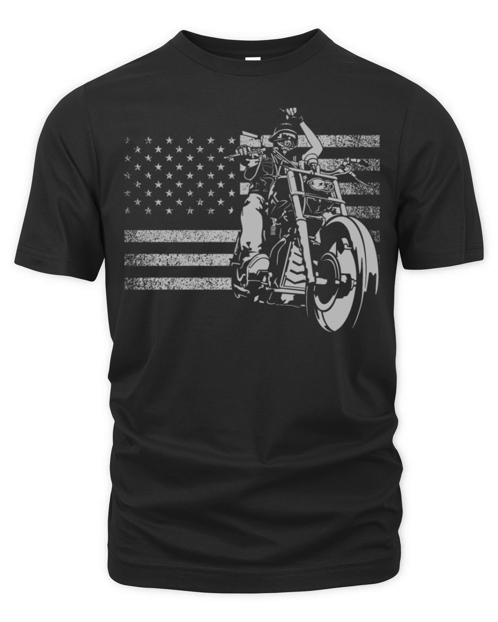 American Flag Biker Motorcycle1 Organic Unisex T-shirt