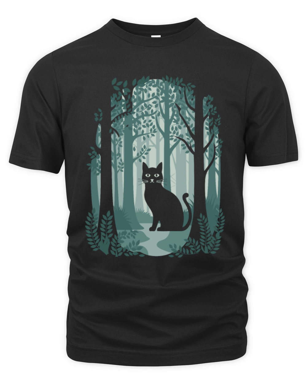 Cottagecore enchanting Forest Cat Organic Unisex T-shirt
