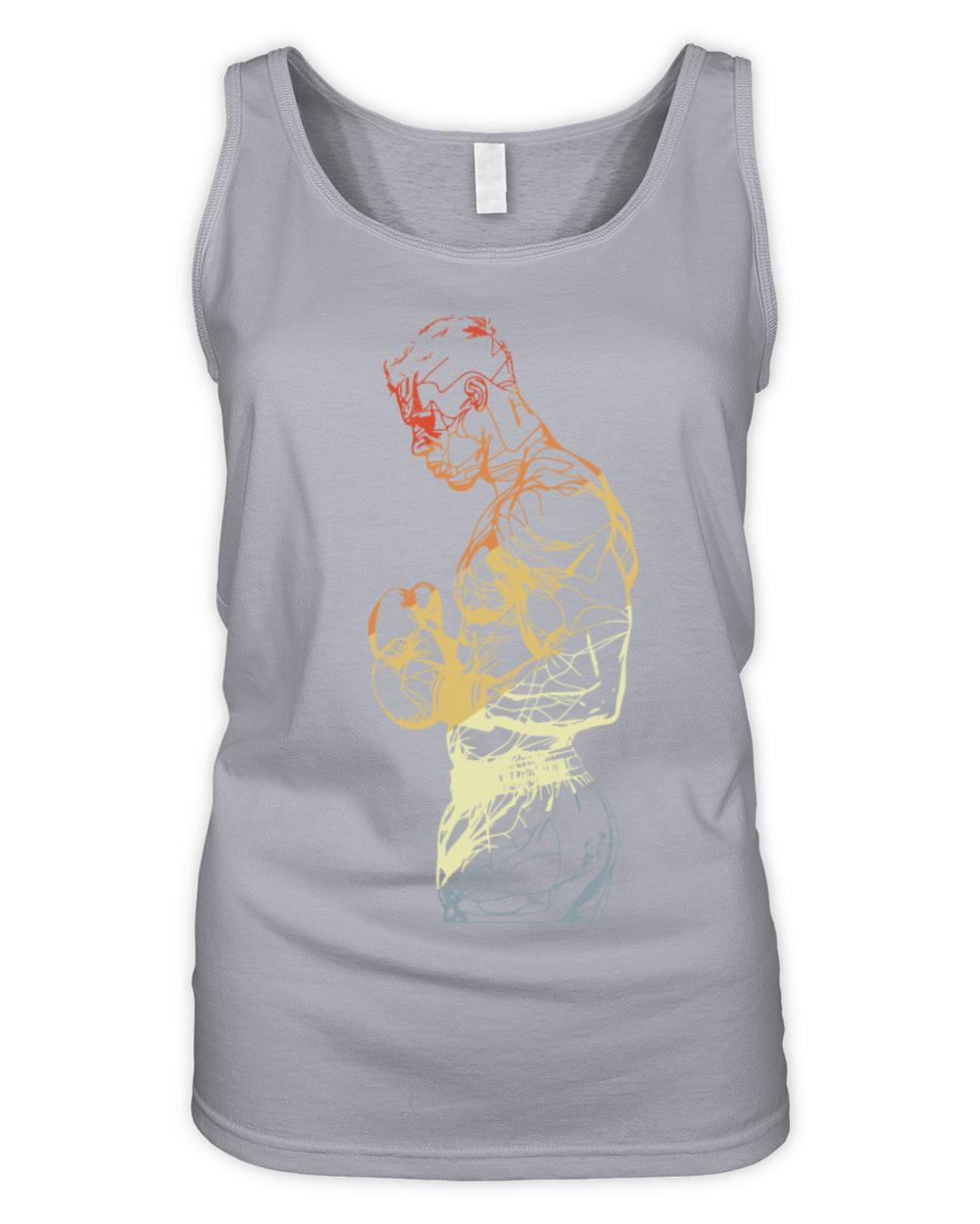 Boxing Guy Drawing Vintage Organic Women's Tank Top
