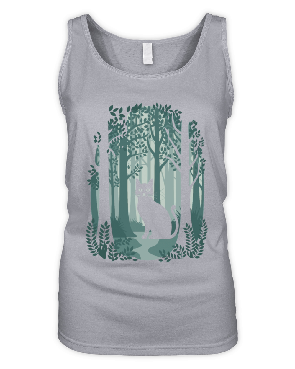 Cottagecore enchanting Forest Cat Organic Women's Tank Top