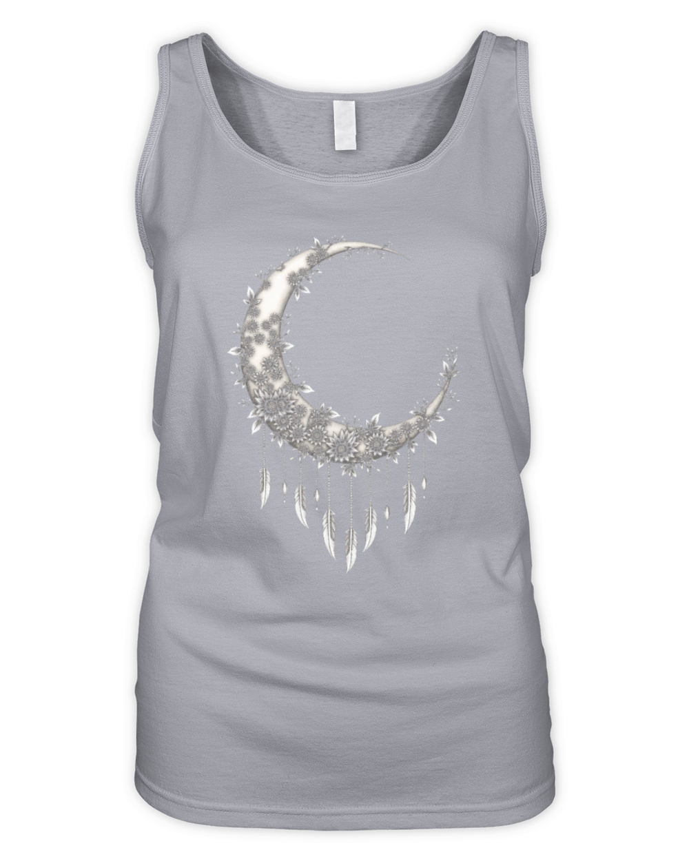 Flower Moon Decor Design Organic Women's Tank Top