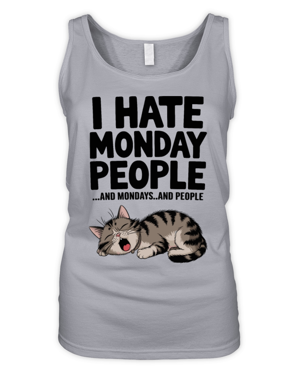 Funny Lazy Cat Hates Mondays People Humor Organic Women's Tank Top