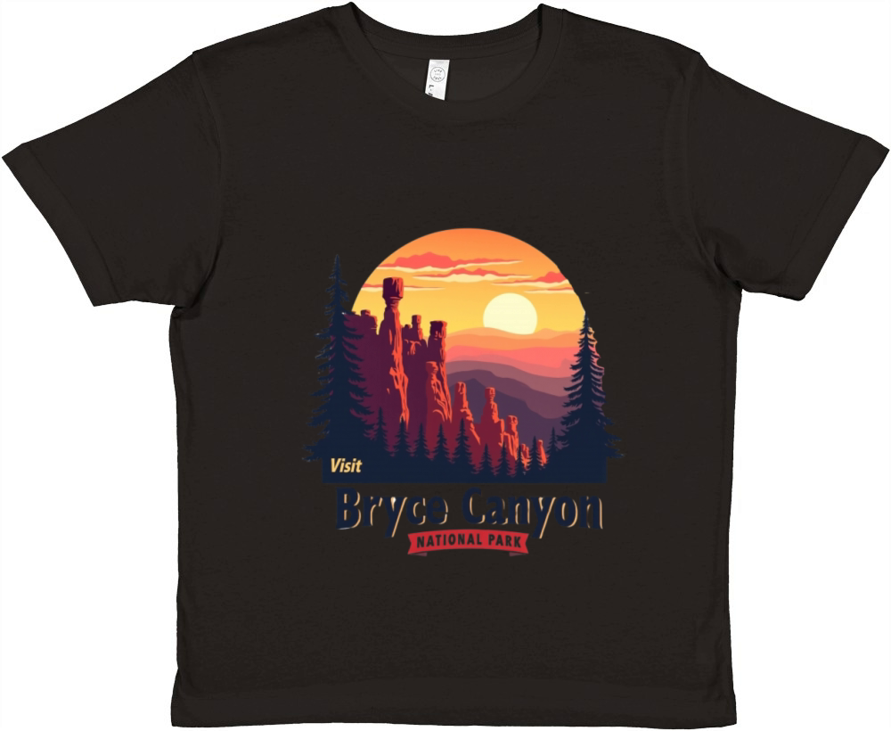 Bryce Canyon National Park Retro Illustraion V 02 Premium Kids Crewneck T-shirt