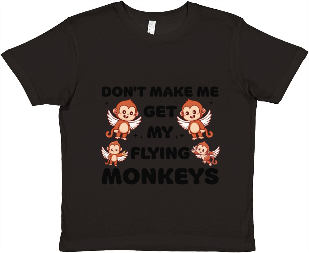 Funny Kawaii Dont Make Me Get My Flying Monkeys Premium Kids Crewneck T-shirt