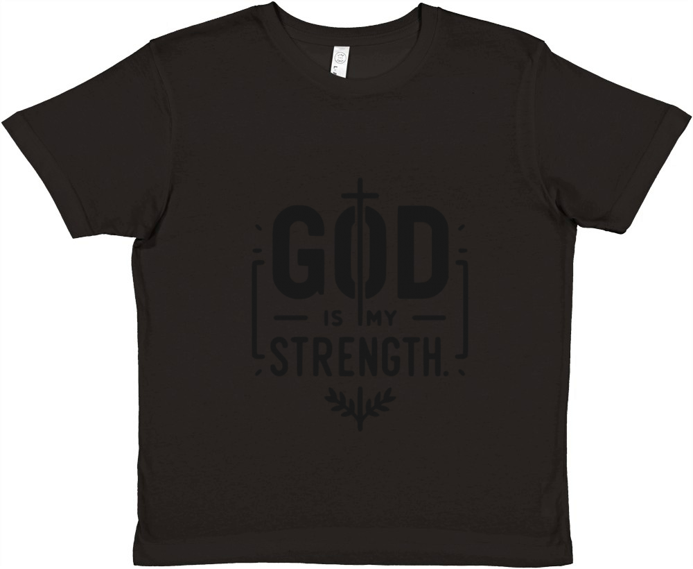 God is My Strength Premium Kids Crewneck T-shirt