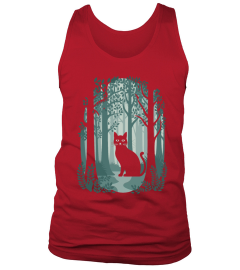 Cottagecore enchanting Forest Cat Tank Top Unisex