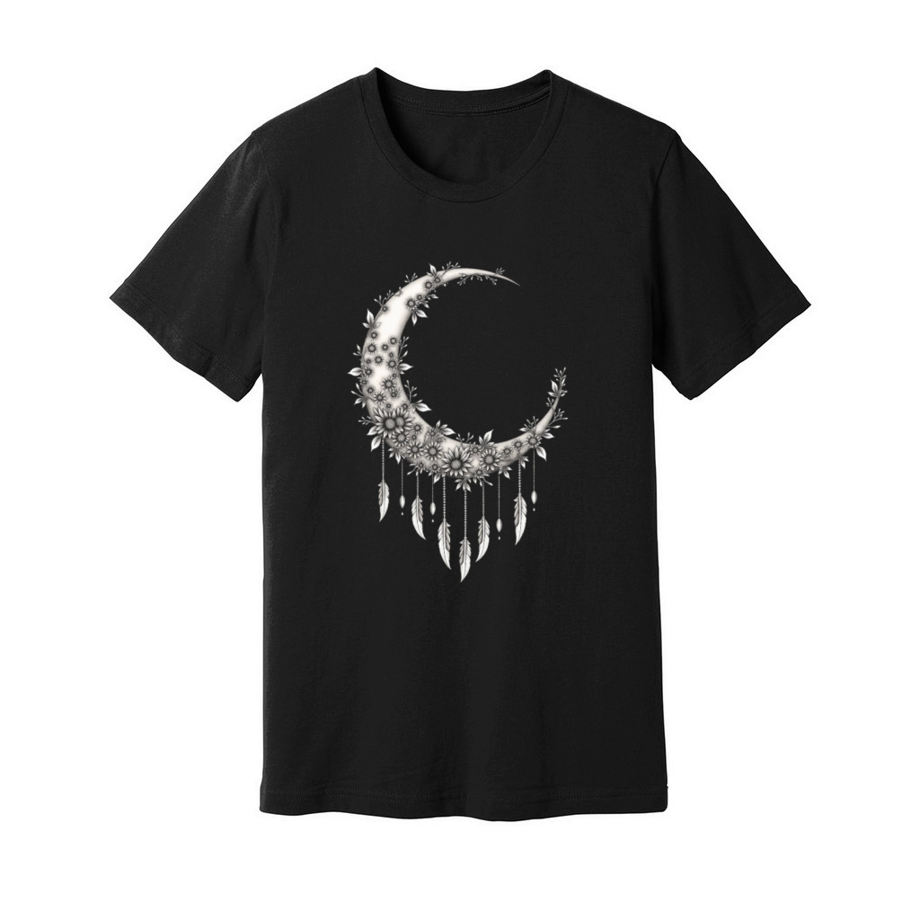 Flower Moon Decor Design Unisex Jersey Tee