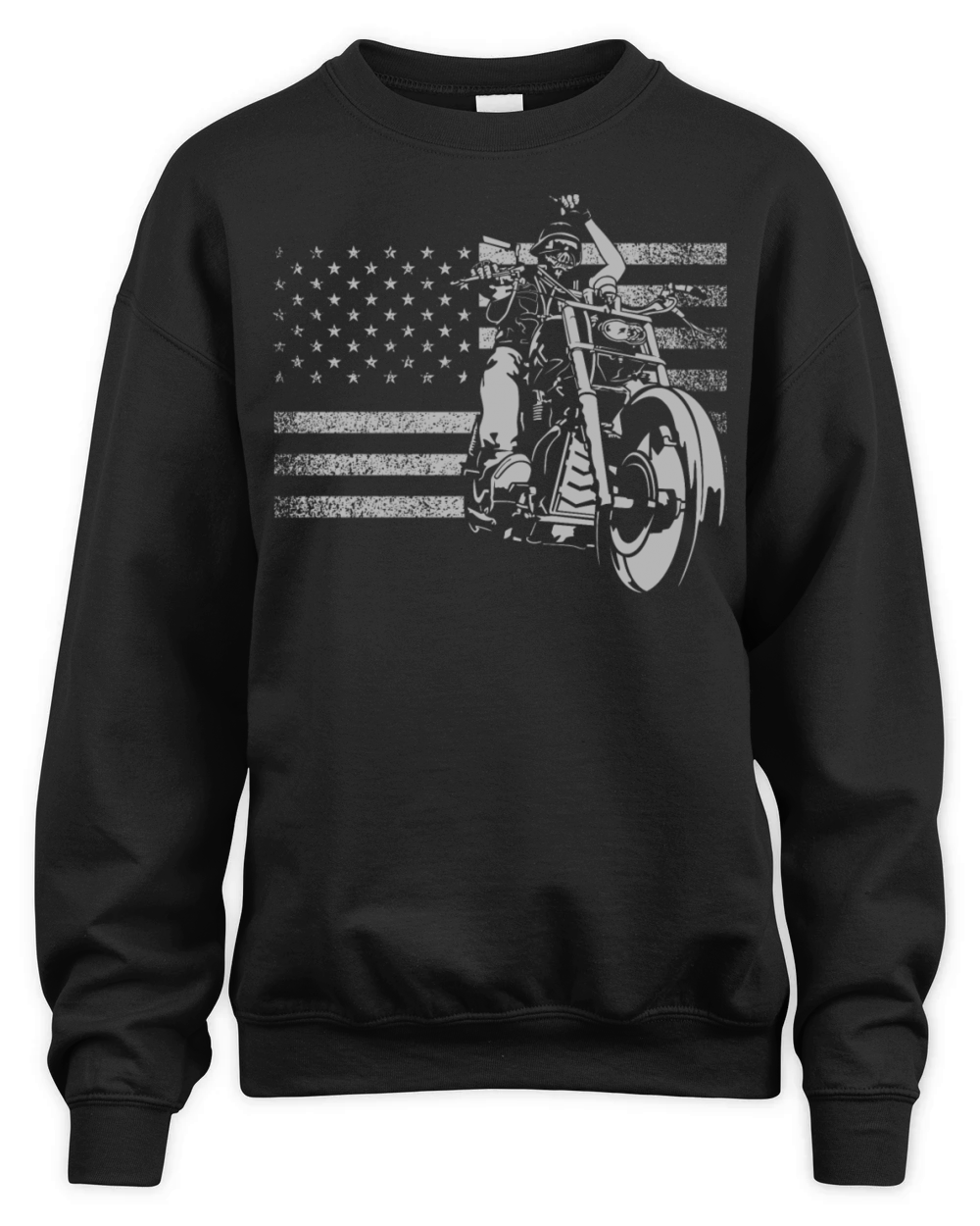American Flag Biker Motorcycle1 Unisex Premium Crewneck Sweatshirt