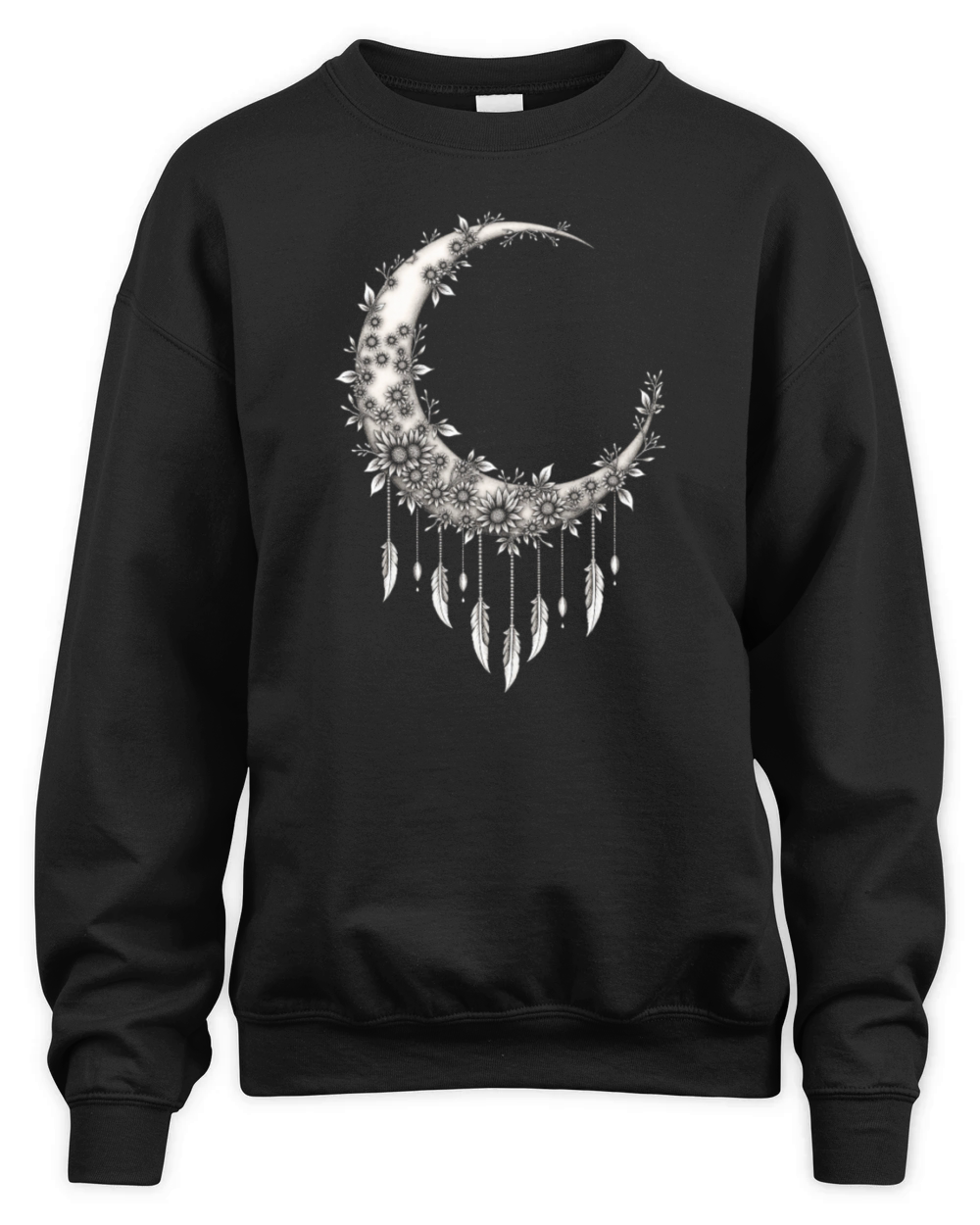 Flower Moon Decor Design Unisex Premium Crewneck Sweatshirt
