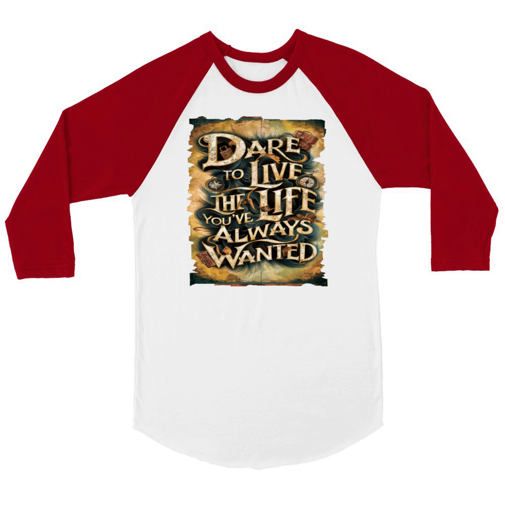 Travel Quote to get inspired N05 Unisex ¾ sleeve Raglan T-shirt