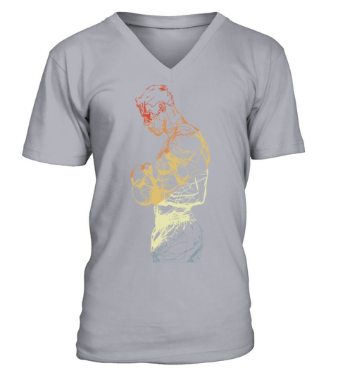 Boxing Guy Drawing Vintage V-Neck T-shirt