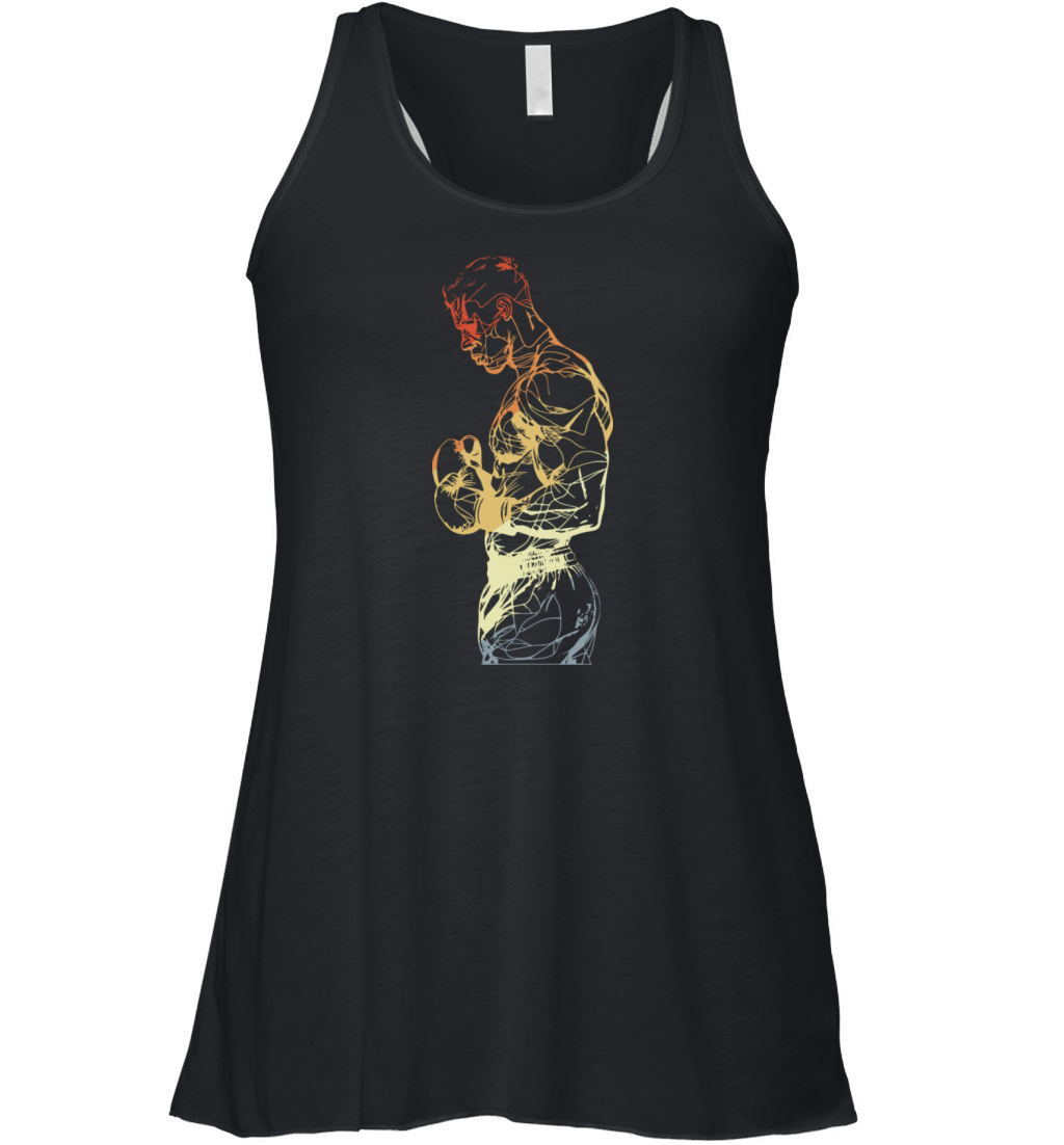Boxing Guy Drawing Vintage Women's Flowy Tank Top