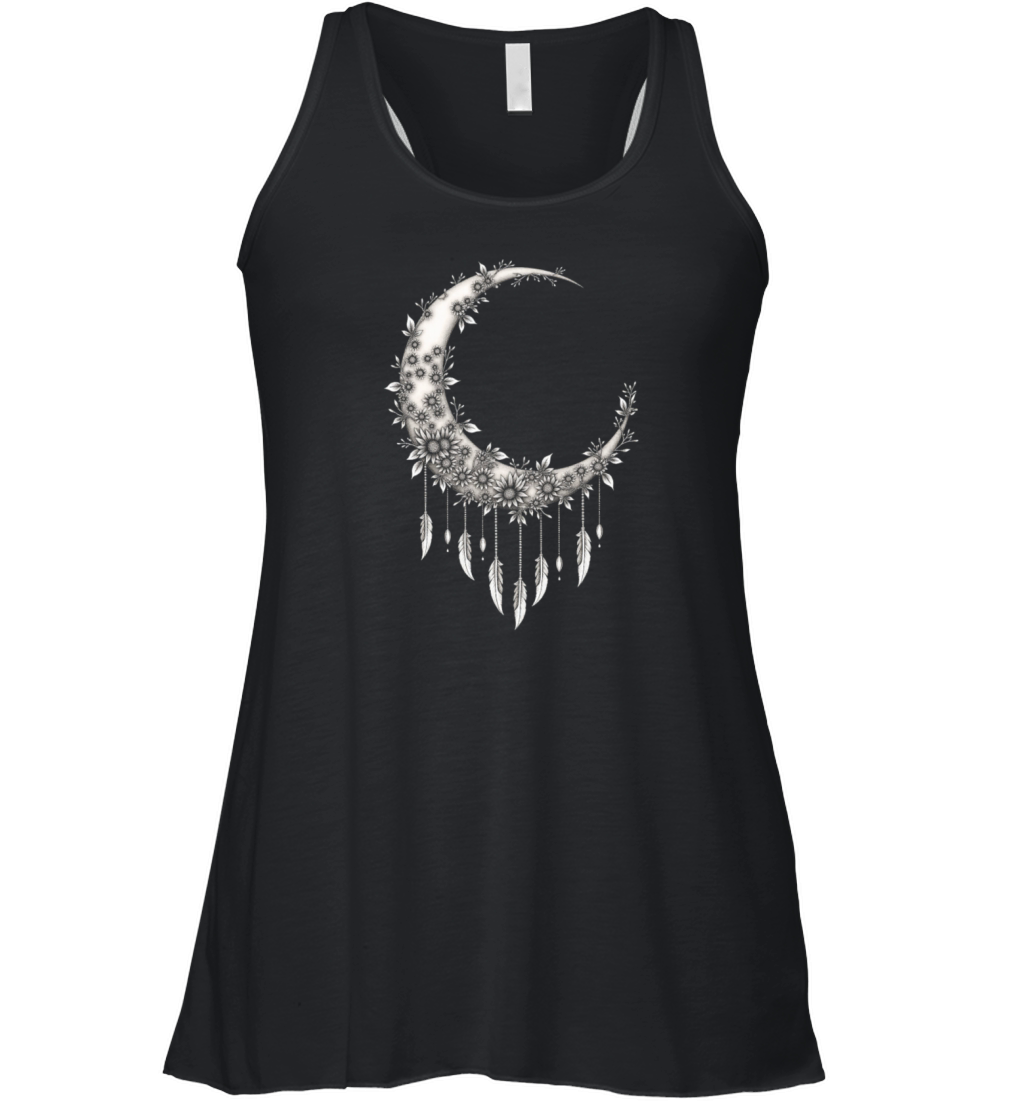 Flower Moon Decor Design Women's Flowy Tank Top