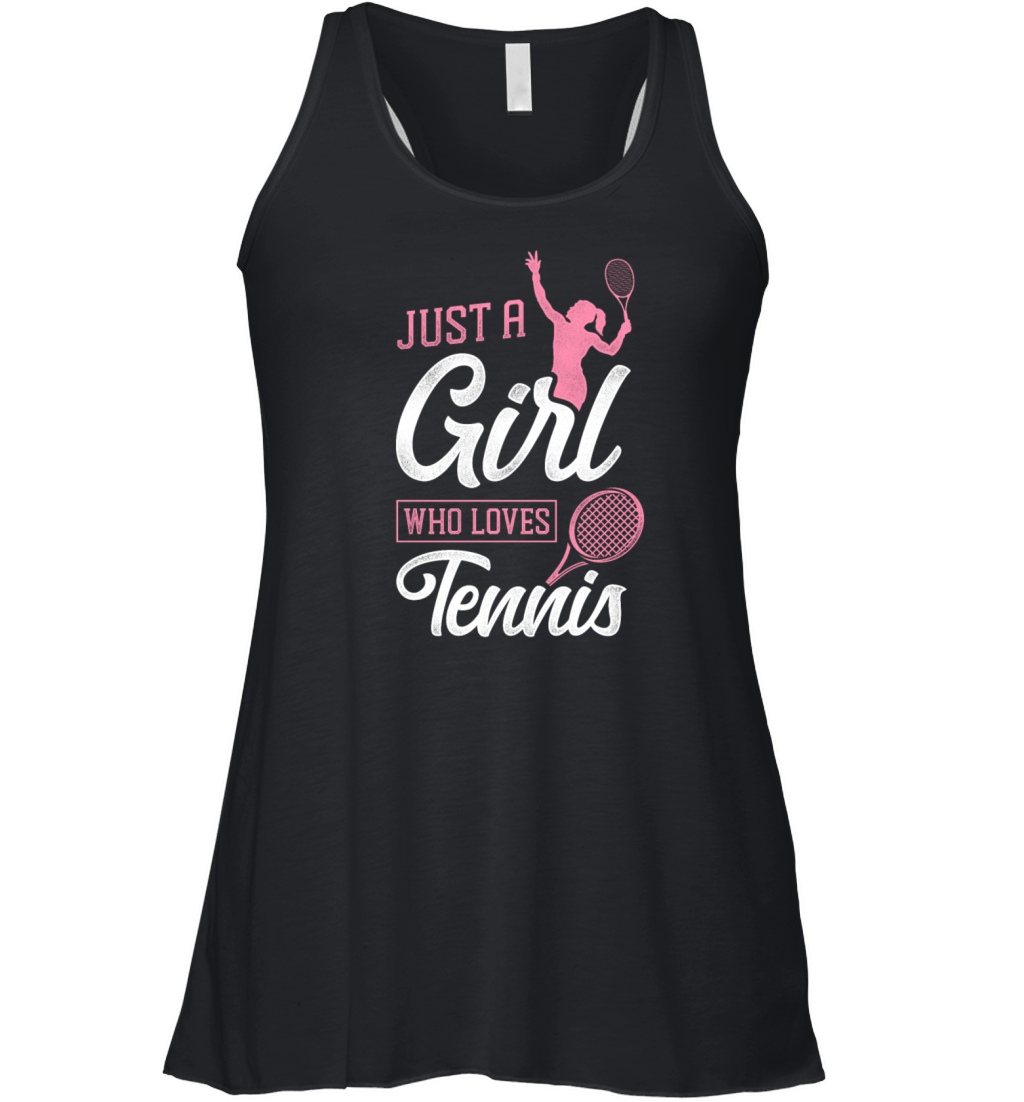 Funny Tennis Player Racket Just A Women's Flowy Tank Top