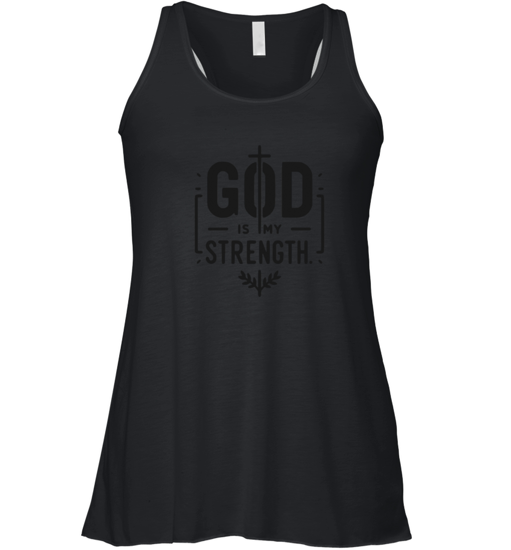 God is My Strength Women's Flowy Tank Top