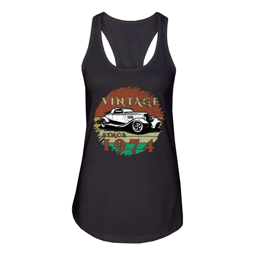 50th birthday Classic Car - Vintage since 1974 Women's Racerback Tank