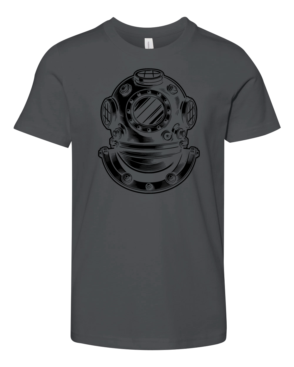 Classic Diving Helmet In Retro Illustration Style Youth Unisex Jersey Tee