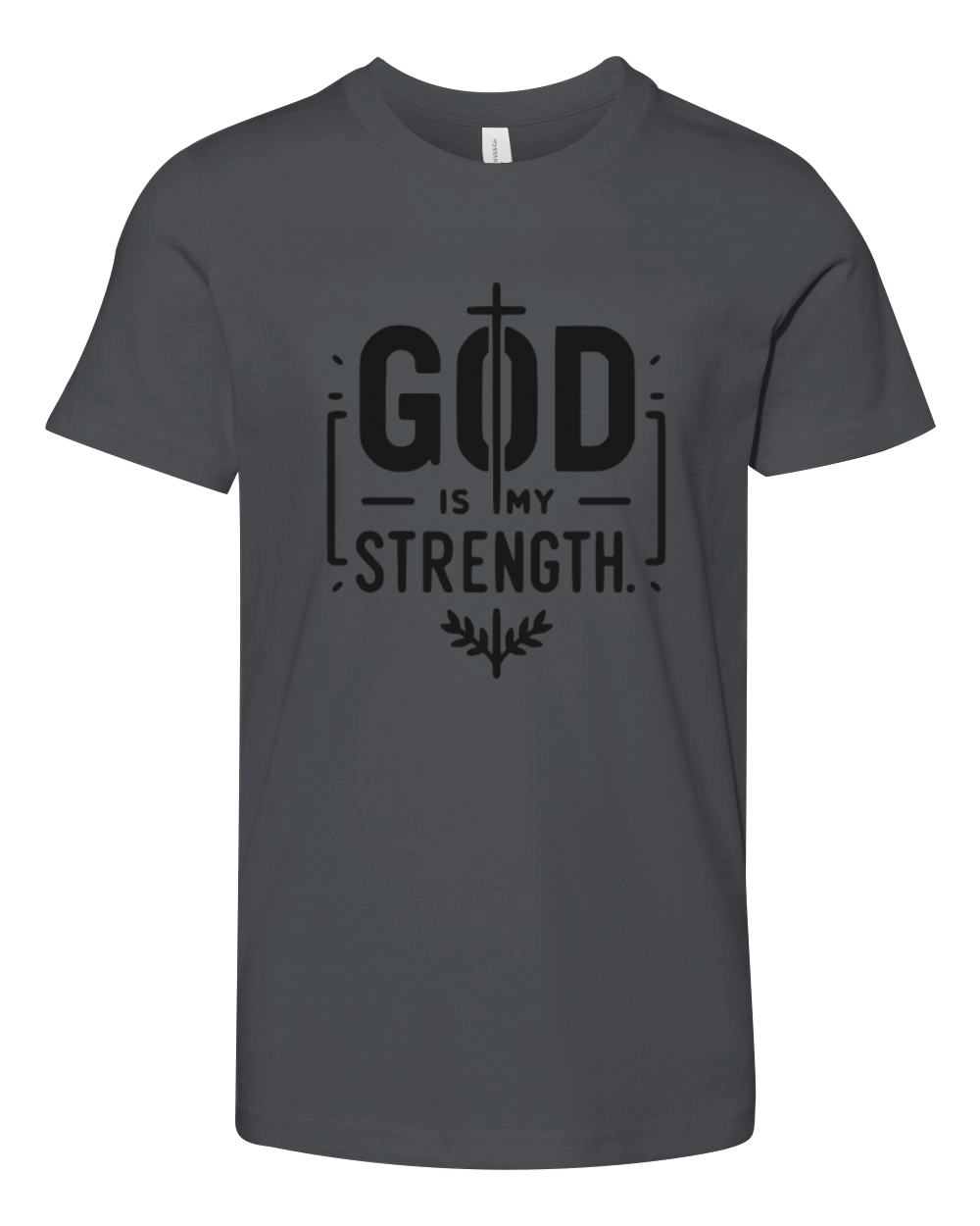 God is My Strength Youth Unisex Jersey Tee