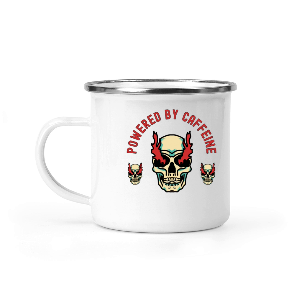 Powered by Caffeine - Skull Energy Camping Mug