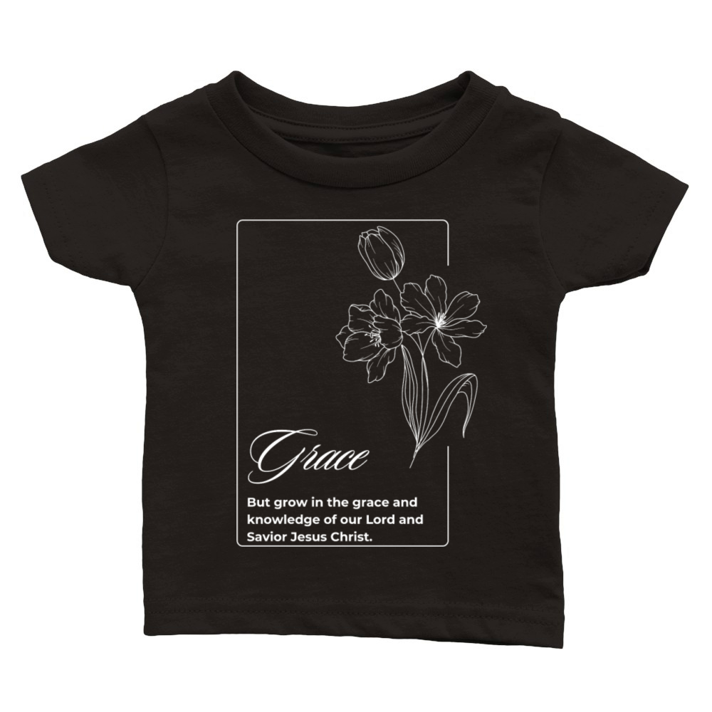 Womens Scripture Flower t-shirt Classic Baby Crewneck T-shirt