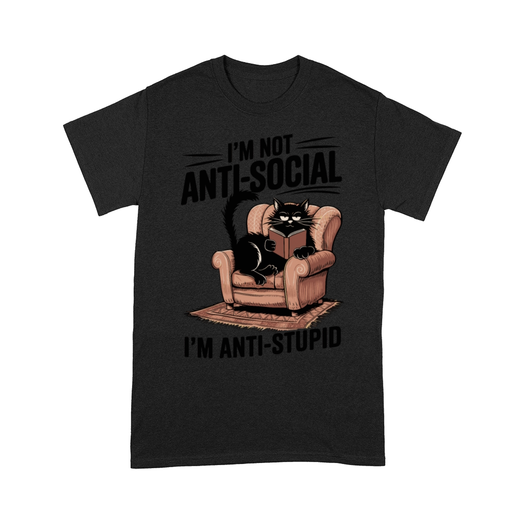 Anti-Social Cat Funny Introvert Sarcastic Humor Comfort T-shirt