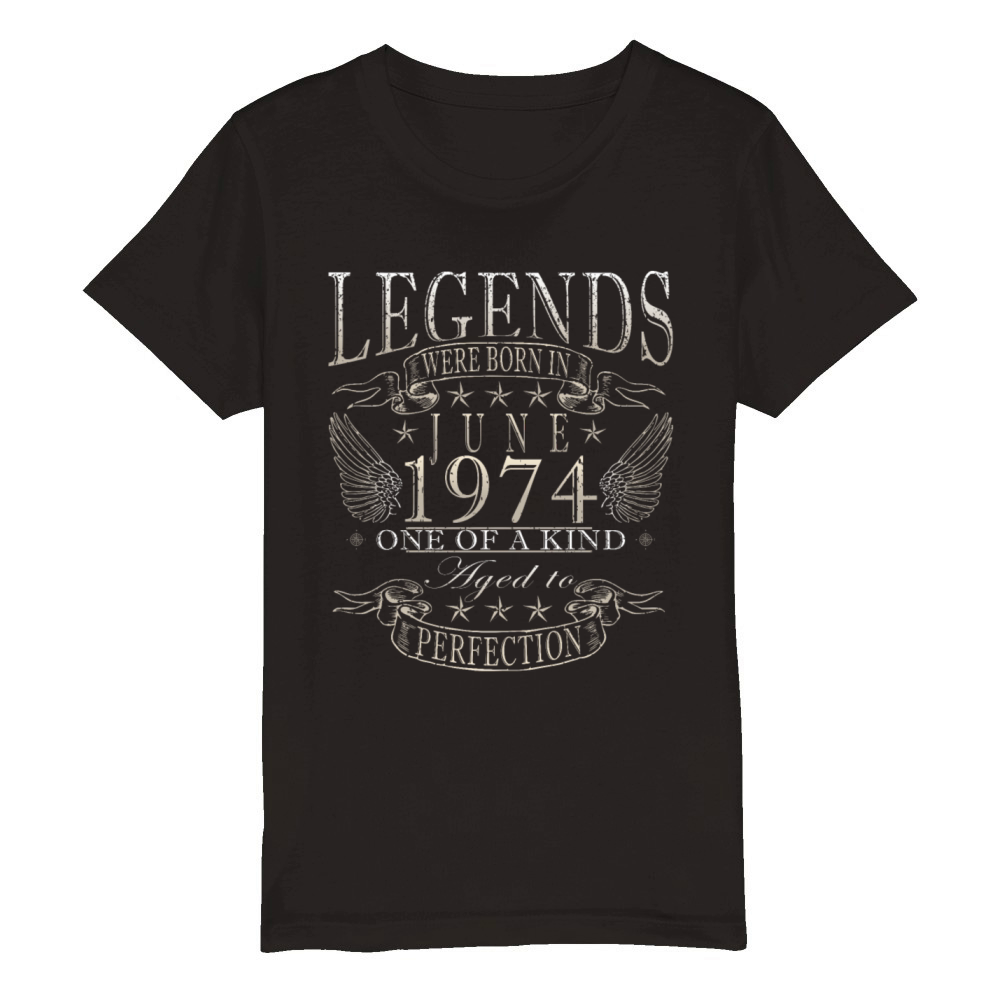 50th birthday 50 years June 1974 Organic Kids Crewneck T-shirt
