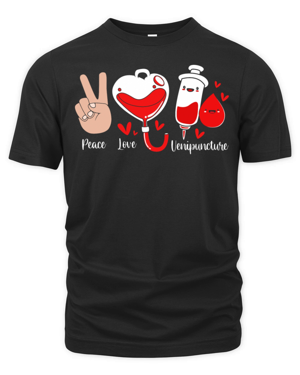 Peace Love Venipuncture Phlebotomist Blood Donor Organic Unisex T-shirt