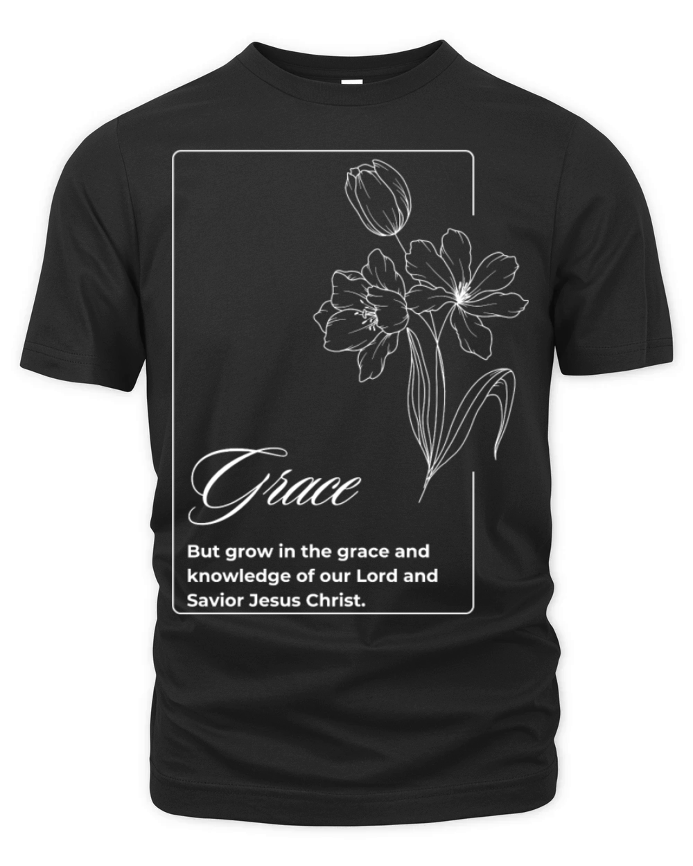 Womens Scripture Flower t-shirt Organic Unisex T-shirt