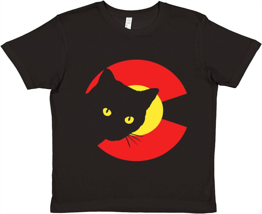 State of Colorado Flag Cat Lover Vintage Premium Kids Crewneck T-shirt