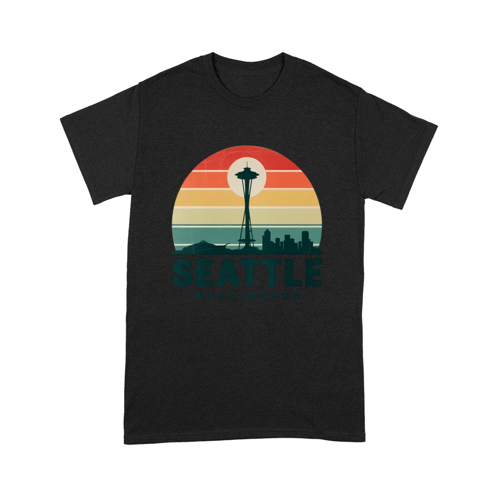 Seattle Washington Vintage Sunset Premium T-shirt
