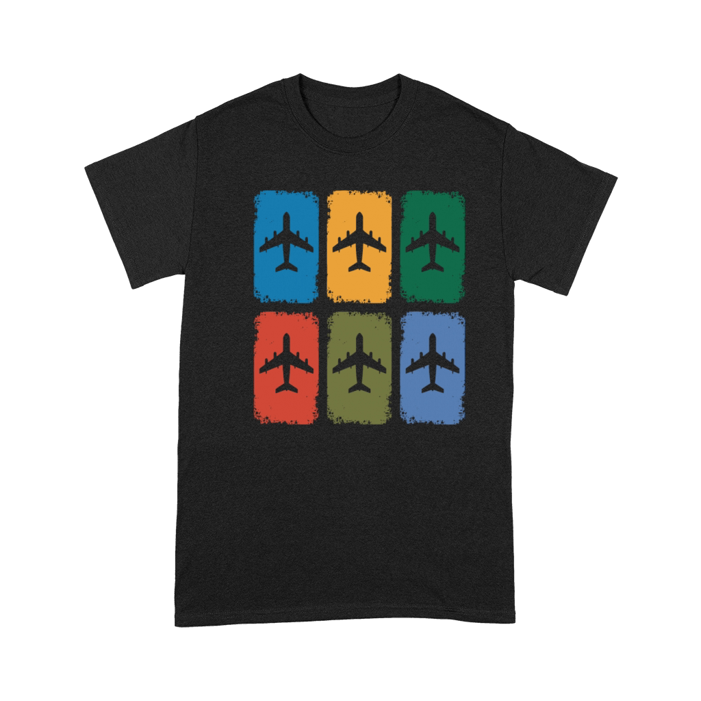 Vintage Airplane Silhouette Retro Aviation Color Premium T-shirt