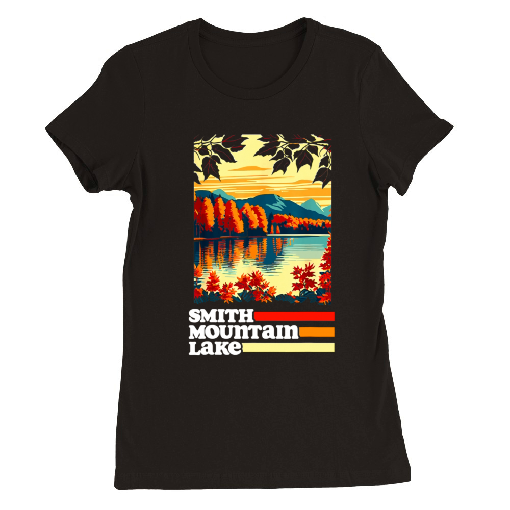 Smith Mountain Lake Virginia Retro 80s Vintage Premium Womens Crewneck T-shirt