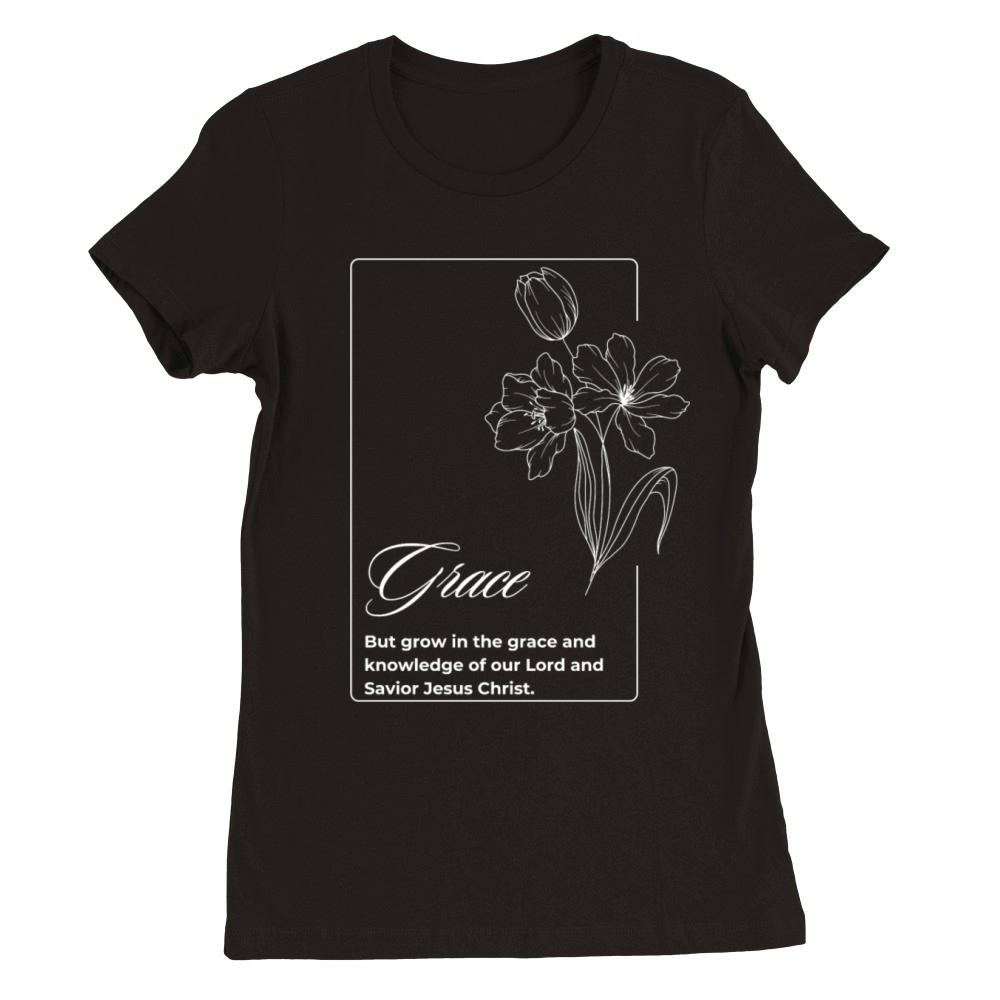 Womens Scripture Flower t-shirt Premium Womens Crewneck T-shirt