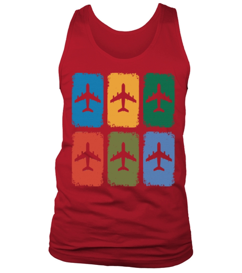 Vintage Airplane Silhouette Retro Aviation Color Tank Top Unisex