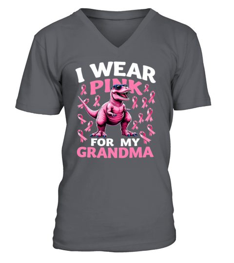 Breast Cancer Pink Awareness Design V-Neck T-shirt