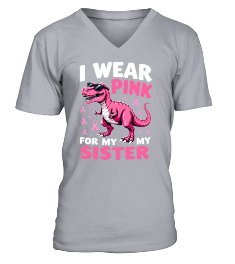 Breast Cancer Pink Awareness Design V-Neck T-shirt