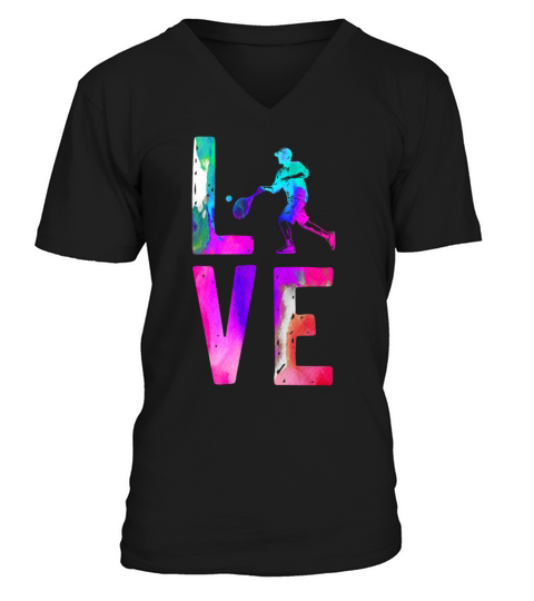 Funny Tennis Player Racket V-Neck T-shirt