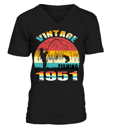 VINTAGE FISHING 1951 V-Neck T-shirt