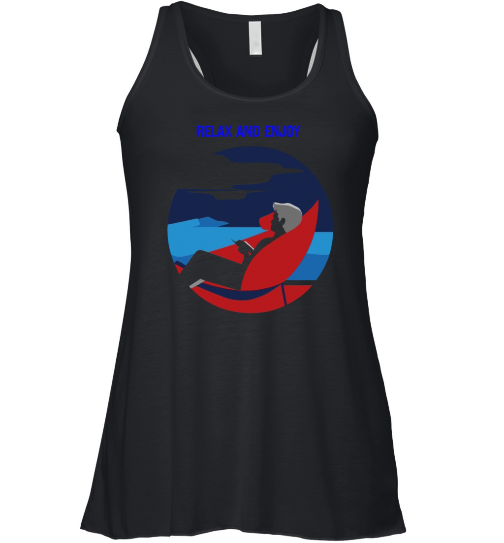 Relaxed and Lazy Attitude Graphic Design Women's Flowy Tank Top